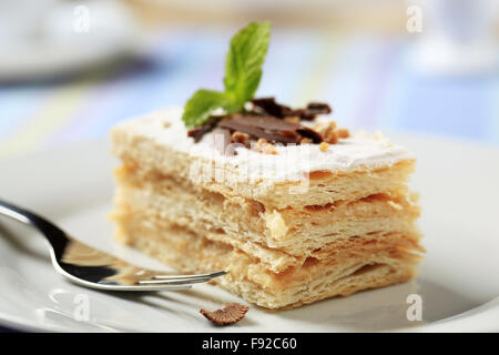 Mille-feuille pastry dusted with powdered sugar Stock Photo