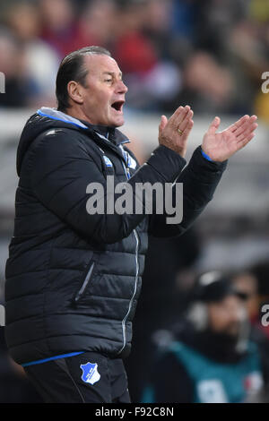 Sinsheim, Germany. 12th Dec, 2015. Hoffenheim's coach Huub Stevens ...