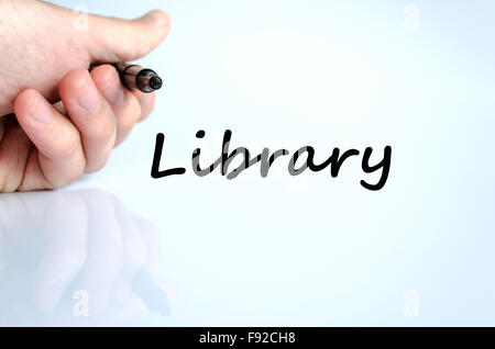 Library text concept isolated over white background Stock Photo - Alamy