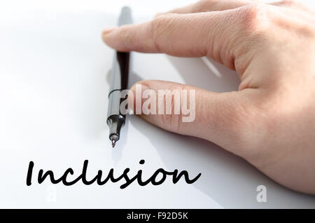 Inclusion text concept isolated over white background Stock Photo