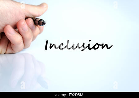 Inclusion text concept isolated over white background Stock Photo