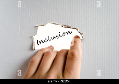 Inclusion text concept isolated over white background Stock Photo