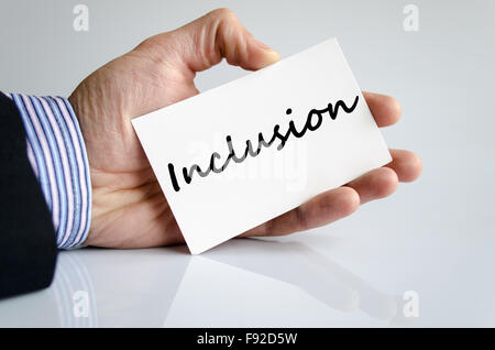 Inclusion text concept isolated over white background Stock Photo