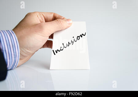 Inclusion text concept isolated over white background Stock Photo