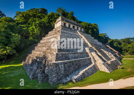 Templo de las Inscriptiones, Maya ruins at Palenque archaeological site, Chiapas, Mexico Stock Photo