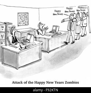 Happy New Year's Zombies Stock Photo
