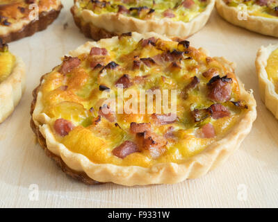 Home made quiche lorraine with bacon and eggs Stock Photo