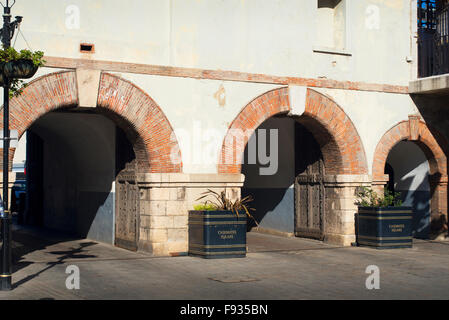 Town Gates on the Rock of Gibraltar at the entrance to the Mediterranean Sea Stock Photo