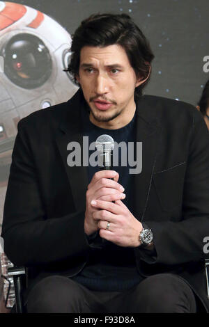 Adam Driver during the press conference for 'Star Wars: The Force Awakens' Japan premiere at the Sheraton Grande Tokyo Bay Hotel on December 11, 2015 in Urayasu, Japan Stock Photo