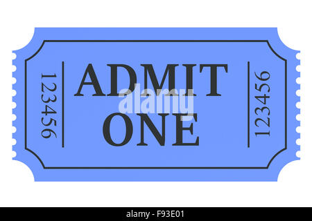 ticket admit one isolated on white background Stock Photo