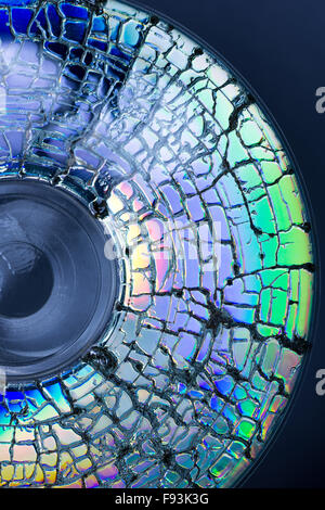 corrupted and lost data from archival back up system dvd or cd ruined failed information storage error retrievable information Stock Photo