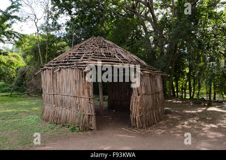 Replica of a Indigenous hut at the Tibes Indigenous Ceremonial Center. Ponce, Puerto Rico. Caribbean Island. USA territory Stock Photo