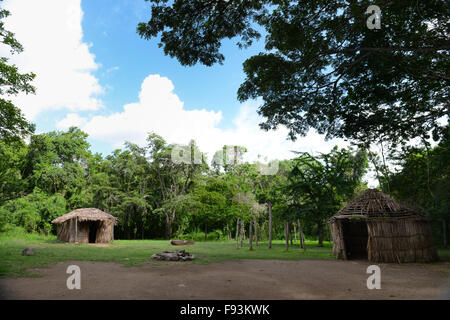 Replica of a Indigenous hut at the Tibes Indigenous Ceremonial Center. Ponce, Puerto Rico. Caribbean Island. USA territory Stock Photo