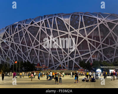 National stadium 'Birds nest' at Olympic Center,  Beijing, China, Asia Stock Photo