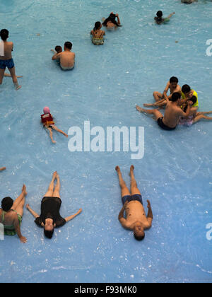 indoor swimming pool water cube at Olympic Center,  Beijing, China, Asia Stock Photo