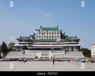 People's study hall at Kim il Sung square, Pyongyang, North Korea, Asia Stock Photo