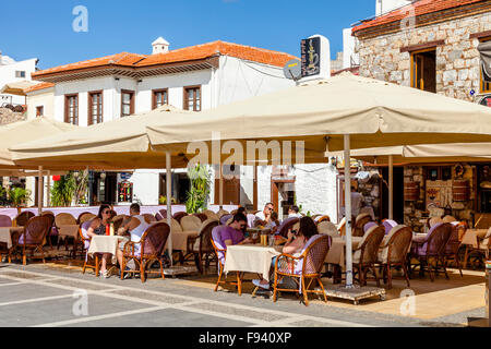 Cafes and Restaurants Along The Seafront At Marmaris, Mugla Province, Turkey Stock Photo
