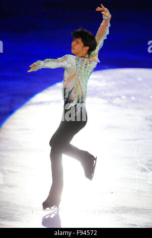 Barcelona, Spain. 13th Dec, 2015. Yuzuru Hanyu of Japan performs during an exhibiton gala at the ISU Grand Prix of Figure Skating Final 2015 in Barcelona, Spain, Dec. 13, 2015. © Pau Barrena/Xinhua/Alamy Live News Stock Photo