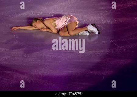 Barcelona, Spain. 13th Dec, 2015. Kaitlyn Weaver of Canada performs during an exhibiton gala at the ISU Grand Prix of Figure Skating Final 2015 in Barcelona, Spain, Dec. 13, 2015. © Pau Barrena/Xinhua/Alamy Live News Stock Photo