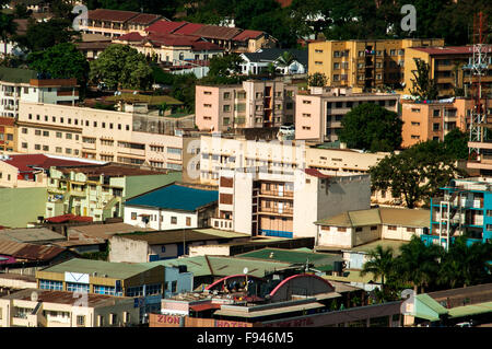 Kampala CBD view looking east from Kampala Hill, CBD, Kampala, Uganda Stock Photo