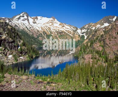 turquoise lake in the mission mountains wilderness near condon, montana Stock Photo