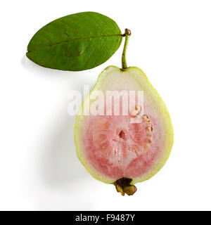 slice pink guava on white background Stock Photo