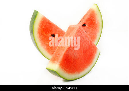 Sliced watermelon isolated on white background Stock Photo