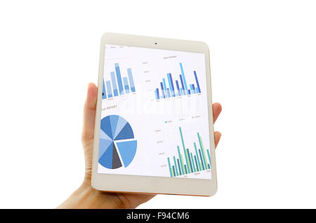 Businessman Analyzing Graph On Digital Tablet Stock Photo