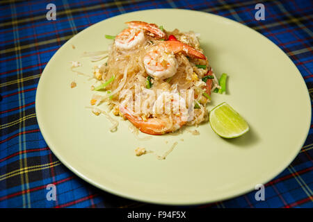 Stir Fried Glass Noodles with Shrimp. Krabi Province, Thailand. Stock Photo