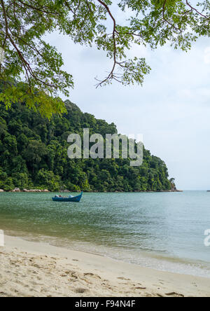 Boat In Monkey Beach In Nan National Park, Penang Island, George Town, Malaysia Stock Photo