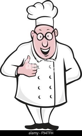 Illustration of a chef cook smiling wearing chef's hat and eyeglasses ...