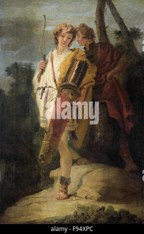 Giovanni Battista Tiepolo - Young Man with Bow and large Quiver and his Companion with a Shield; formerly entitled Telemachus and Mentor Stock Photo