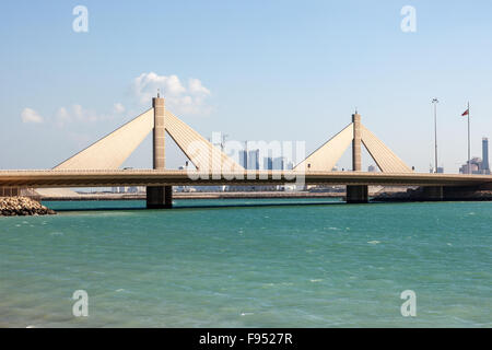 Causeway Bridge in Manama, Kingdom of Bahrain Stock Photo