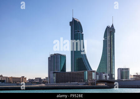 Bahrain Financial Harbour Towers Stock Photo