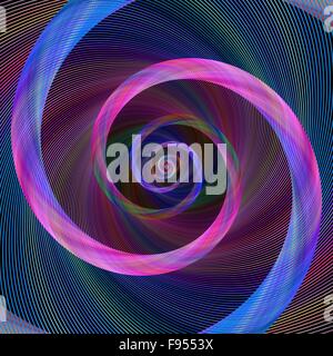 Pink blue abstract geometric spiral background Stock Vector