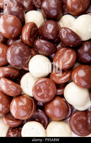 Typical dutch sweets: chocolate pepernoten (ginger nuts) for Sinterklaas; celebration at 5 december in the Netherlands in closeu Stock Photo