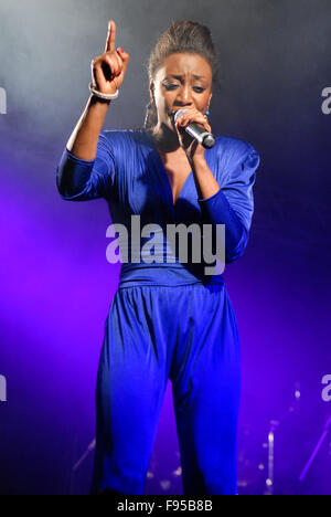 Beverley Knight performs at Fyvie Castle in Aberdeenshire, Scotland in August 2011. Stock Photo