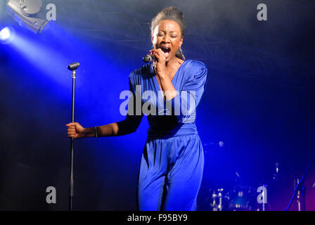 Beverley Knight performs at Fyvie Castle in Aberdeenshire, Scotland in August 2011. Stock Photo