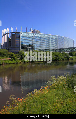 France, Alsace, Strasbourg, European Parliament, Stock Photo