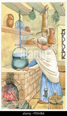 Everday life in Medieval Europe. Stock Photo