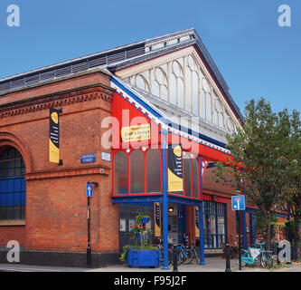 Exterior of the Manchester Crafts and Design Centre on Oak Street, in the Norther Quarter of Manchester, UK. Stock Photo