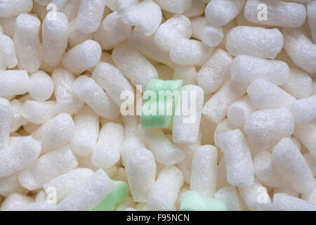 close up of polystyrene peanuts packing material - abstract Stock Photo