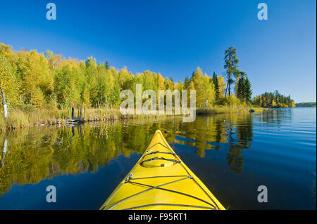 kayaking, Dickens Lake,  Northern Saskatchewan, Canada Stock Photo