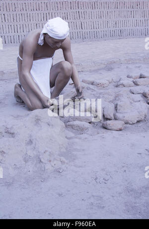 Huaca Pucllana ruins, Miraflores suburb, Lima, Peru Stock Photo