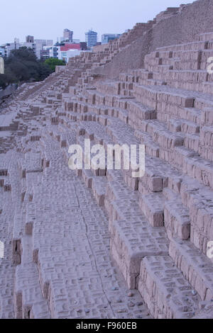 Huaca Pucllana ruins, Miraflores suburb, Lima, Peru Stock Photo