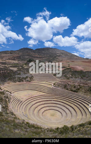 Moray, an archaeological site in Peru approximately 50 km northwest of Cuzco Stock Photo