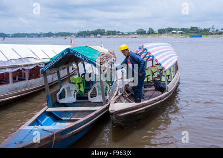 Riverside activities, Iquitos, the largest city in the Peruvian rainforest and the fifthlargest city of Peru Stock Photo