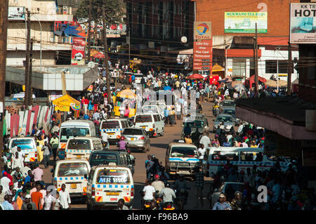 Hoima Road street scene, CBD, Kampala, Uganda Stock Photo