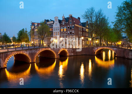 Historic Houses and Bridge along Keizersgracht Canal, Amsterdam Stock ...