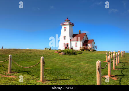 Lighthouse, Wood Islands Provincial Park, Prince Edward Island, Canada Stock Photo